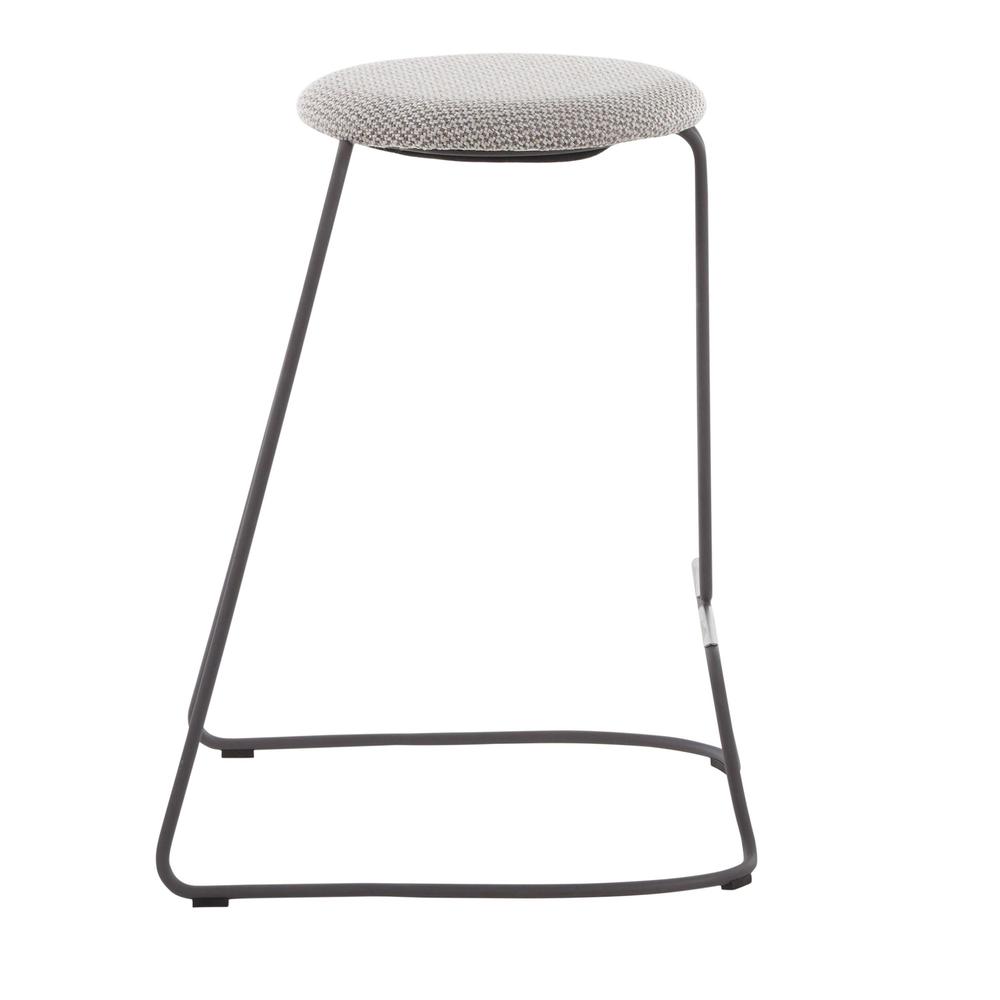 Black Steel, Light Grey Fabric Finn Counter Stool - Set of 2. Picture 3