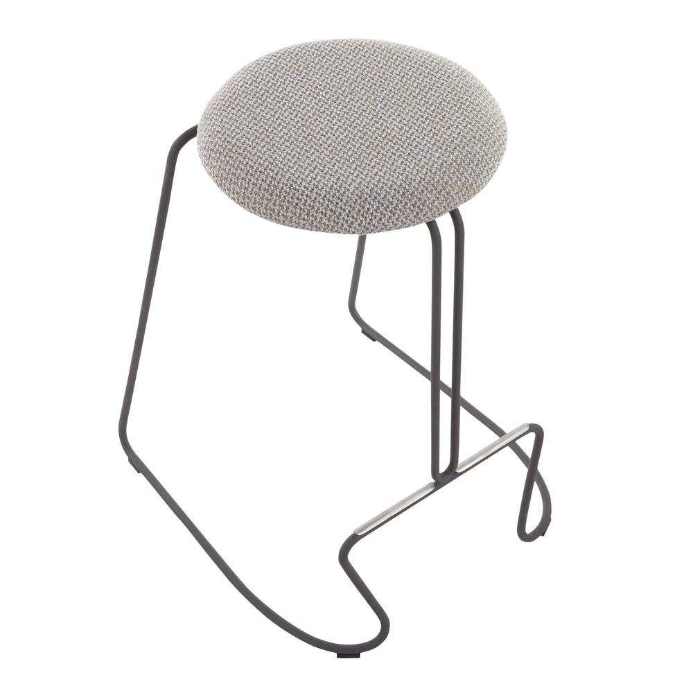 Black Steel, Light Grey Fabric Finn Counter Stool - Set of 2. Picture 7