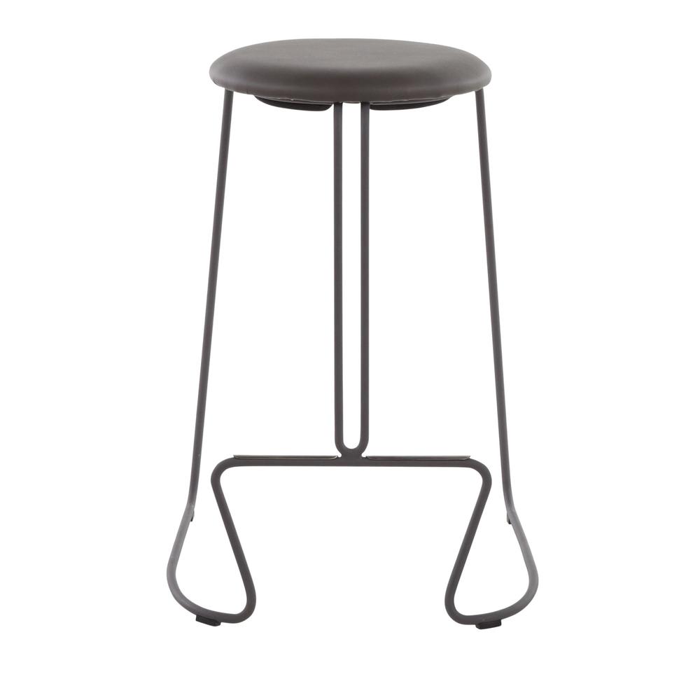 Black Steel, Grey PU Finn Counter Stool - Set of 2. Picture 6