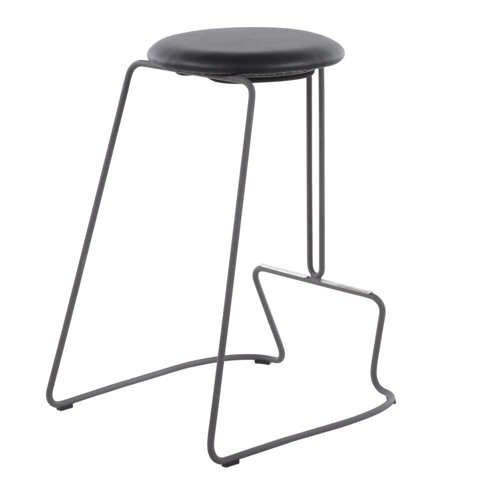 Grey Steel, Black PU Finn Counter Stool - Set of 2. Picture 4