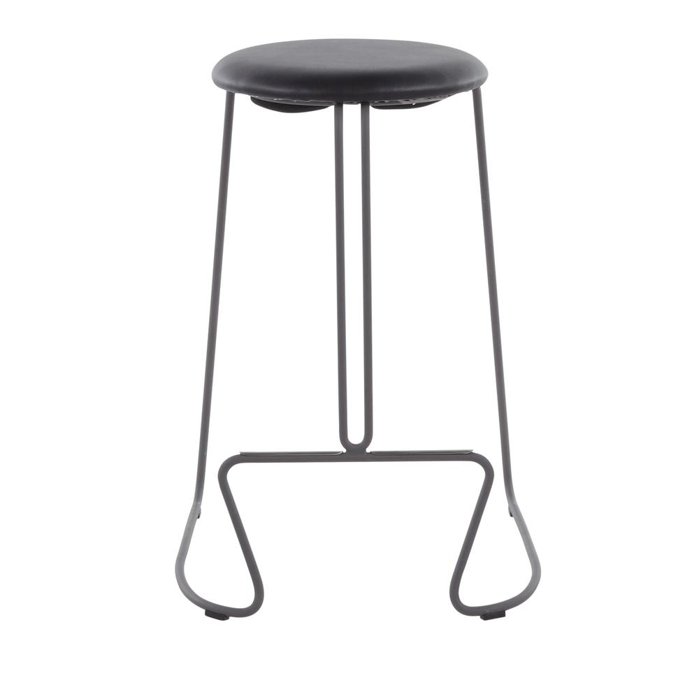 Grey Steel, Black PU Finn Counter Stool - Set of 2. Picture 6