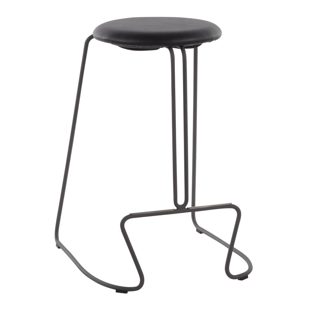 Grey Steel, Black PU Finn Counter Stool - Set of 2. Picture 2