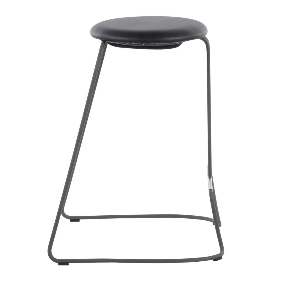 Grey Steel, Black PU Finn Counter Stool - Set of 2. Picture 3
