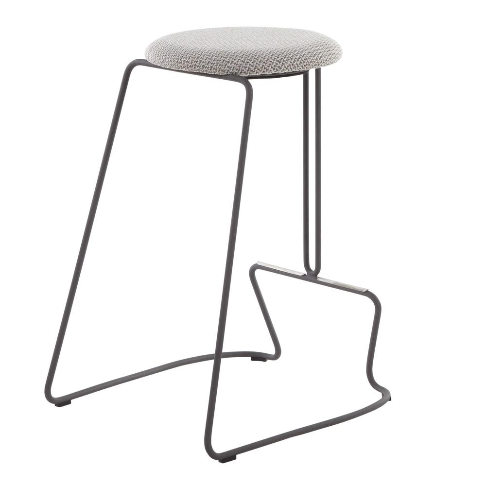 Grey Steel, Light Grey Fabric Finn Counter Stool - Set of 2. Picture 4