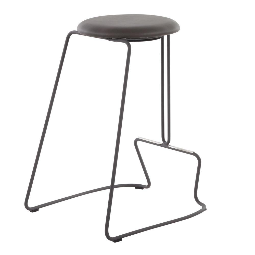 Grey Steel, Grey PU Finn Counter Stool - Set of 2. Picture 4