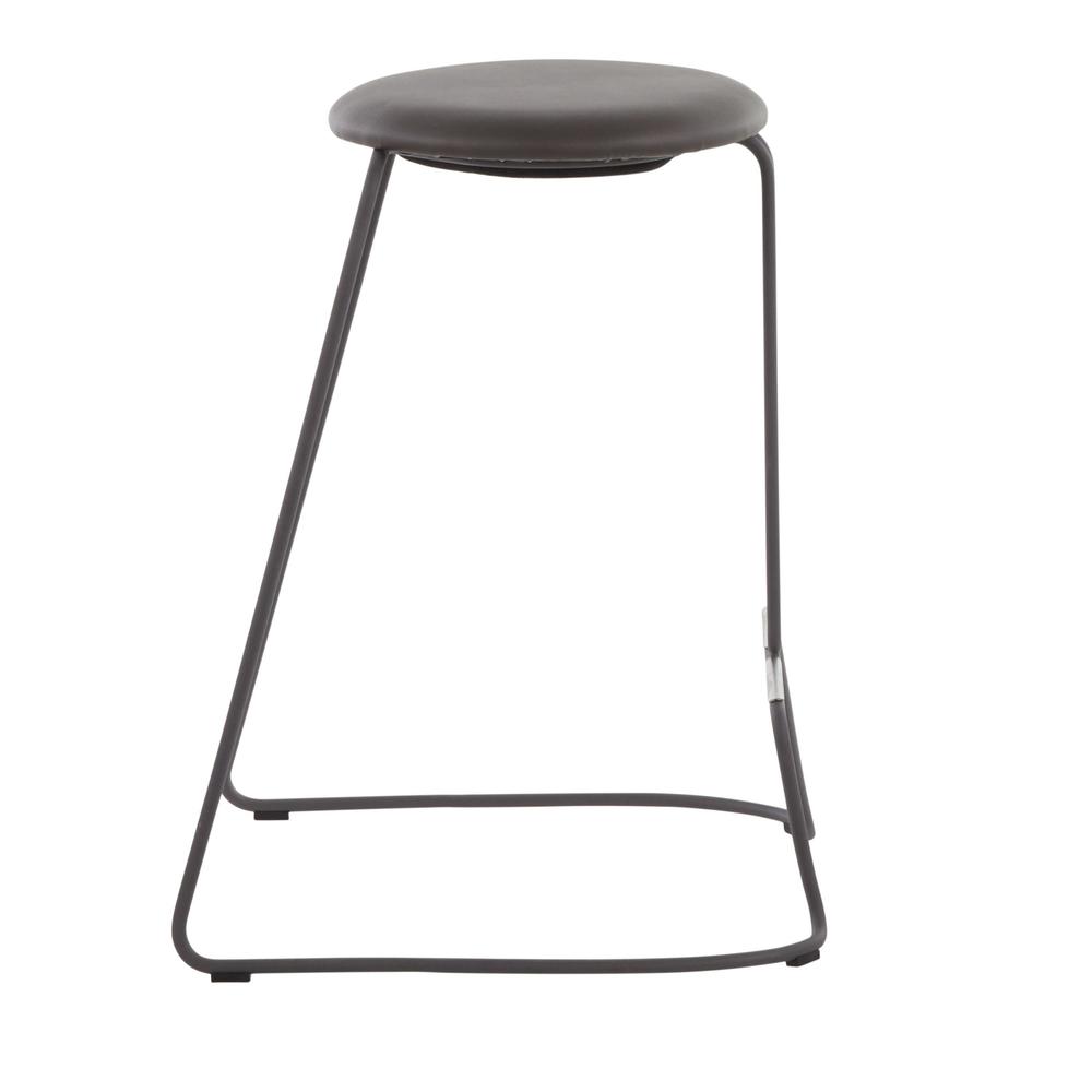Grey Steel, Grey PU Finn Counter Stool - Set of 2. Picture 3