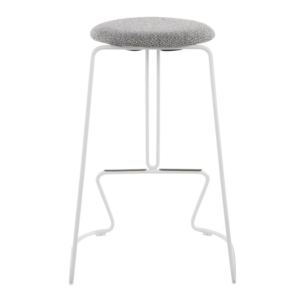 White Steel, Charcoal Fabric Finn Counter Stool - Set of 2. Picture 5