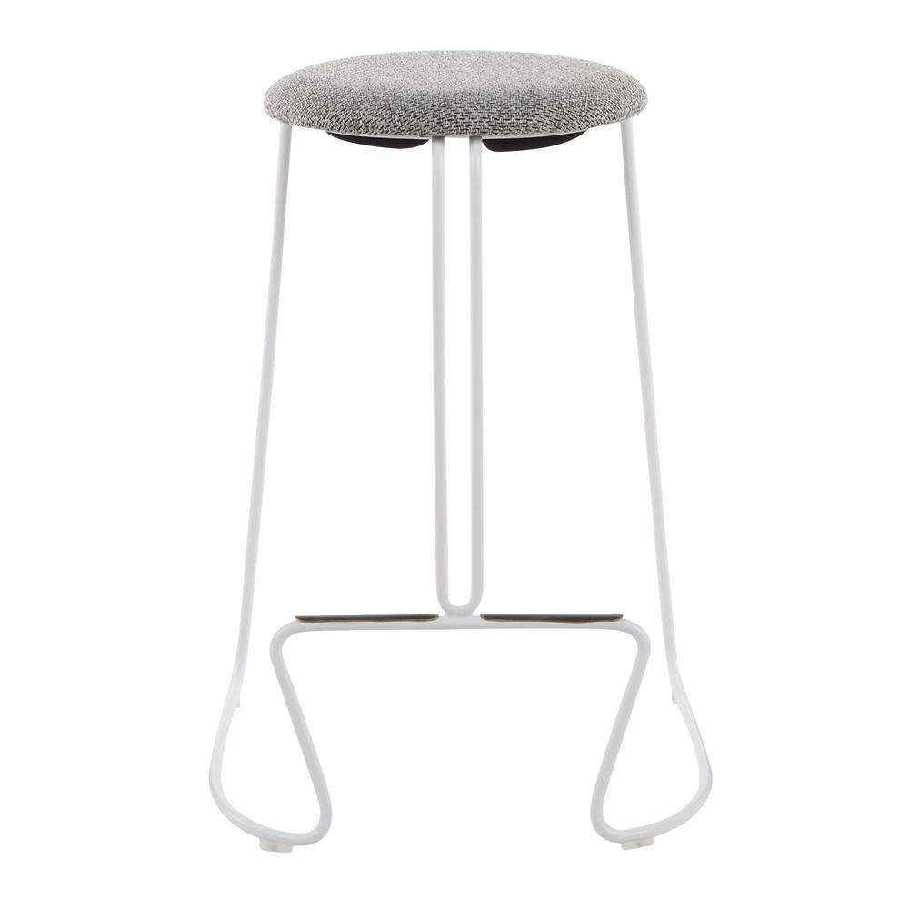 White Steel, Charcoal Fabric Finn Counter Stool - Set of 2. Picture 6