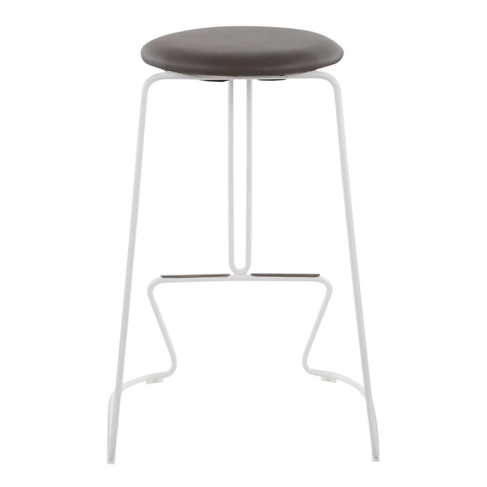 White Steel, Grey PU Finn Counter Stool - Set of 2. Picture 5