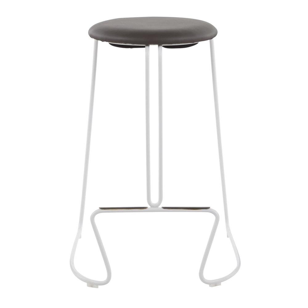 White Steel, Grey PU Finn Counter Stool - Set of 2. Picture 6