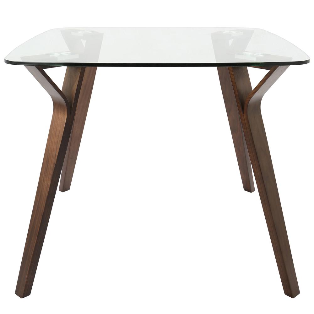 Walnut, Clear Glass Folia Dinette Table. Picture 3