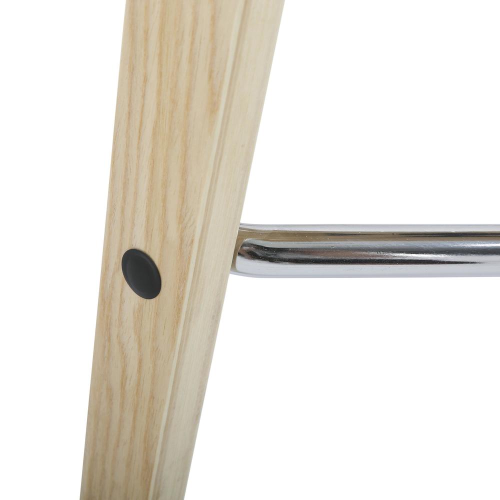 Natural Wood, Cream PU, Chrome Folia Counter Stool - Set of 2. Picture 8