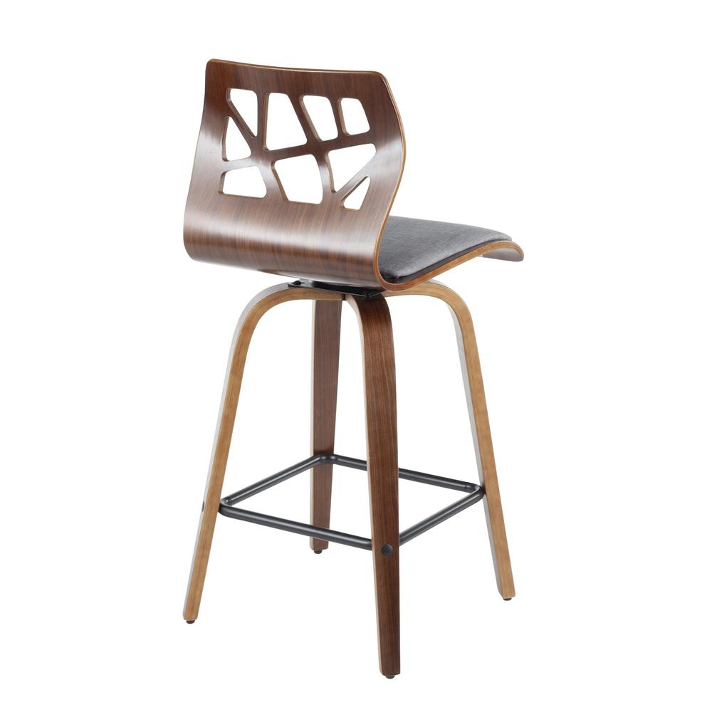 Grey Folia 26" Fixed Height Counter Stool - Set of 2. Picture 4