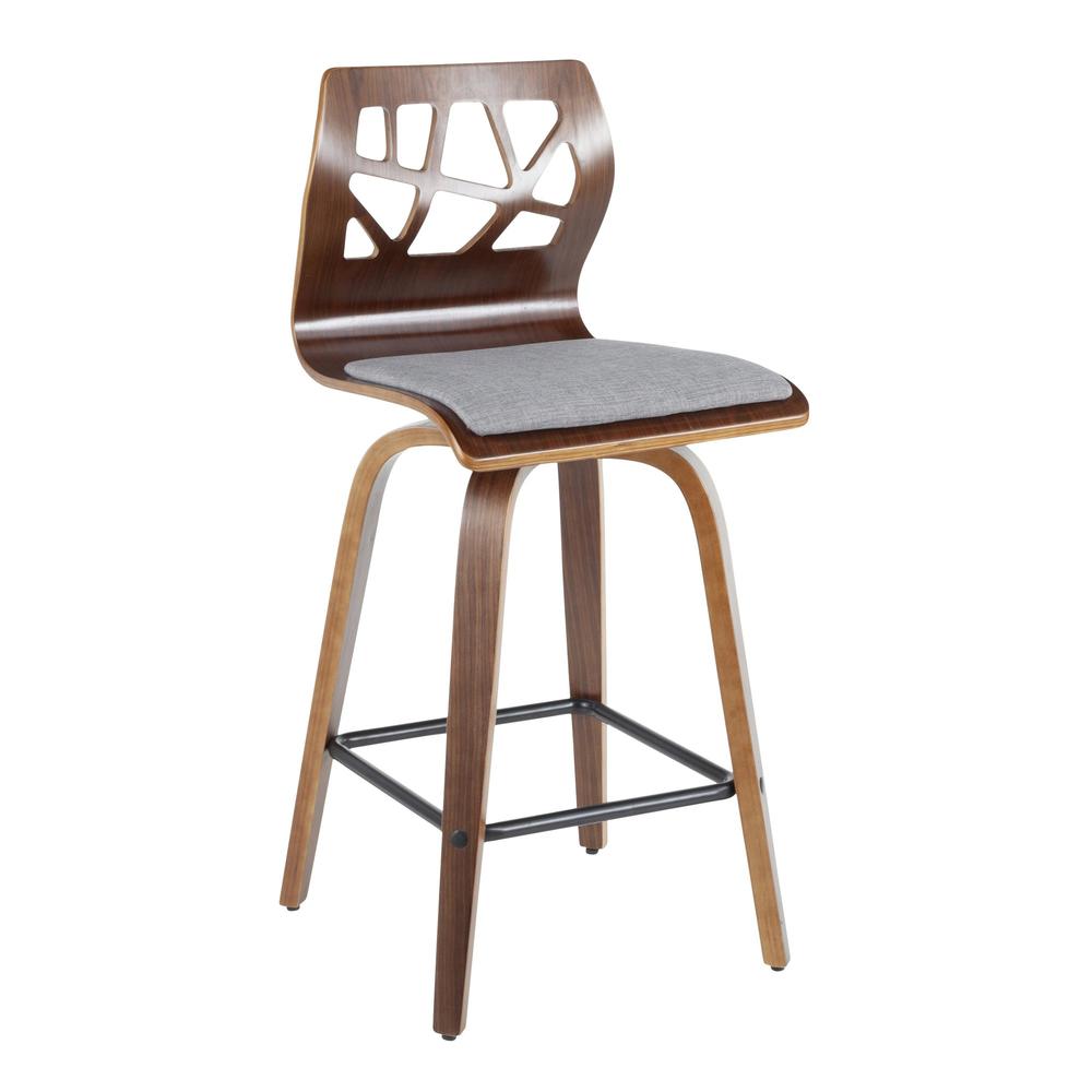 Grey Folia 26" Fixed Height Counter Stool - Set of 2. Picture 2