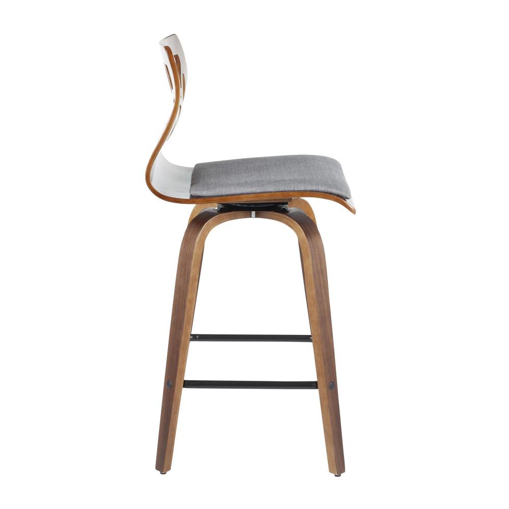 Grey Folia 26" Fixed Height Counter Stool - Set of 2. Picture 3