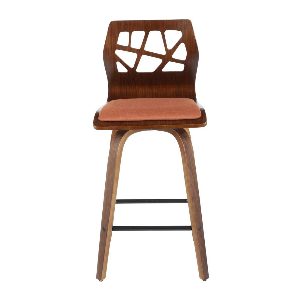 Orange Folia 26" Fixed Height Counter Stool - Set of 2. Picture 6