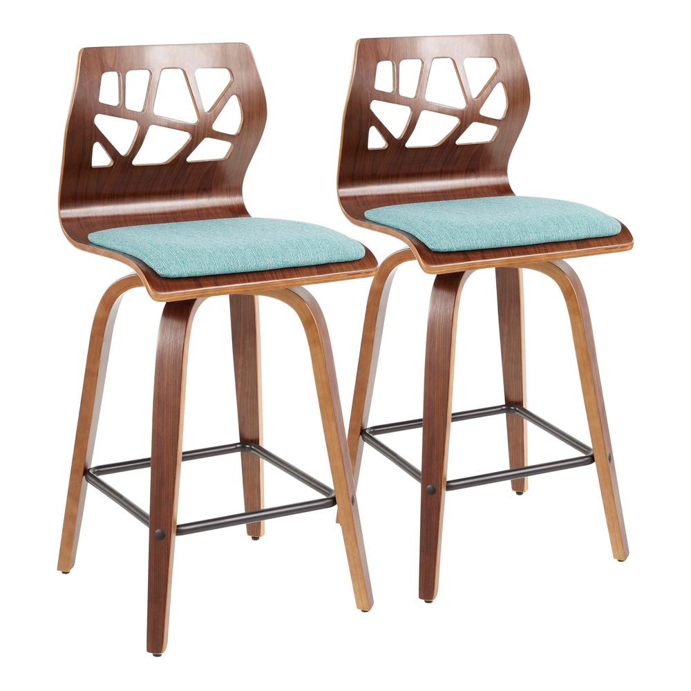 Brown Folia 26" Fixed Height Counter Stool - Set of 2. Picture 1