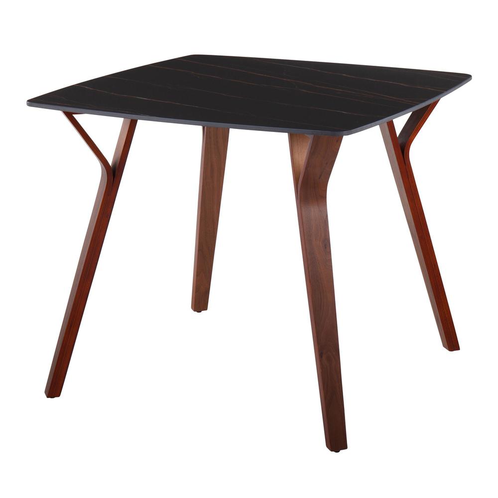 Walnut Wood, Black Textured Marble Folia Dinette Table. Picture 3