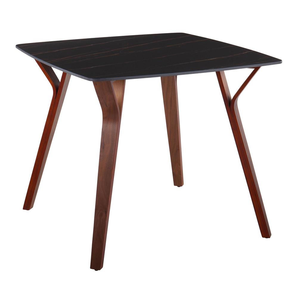 Walnut Wood, Black Textured Marble Folia Dinette Table. Picture 1