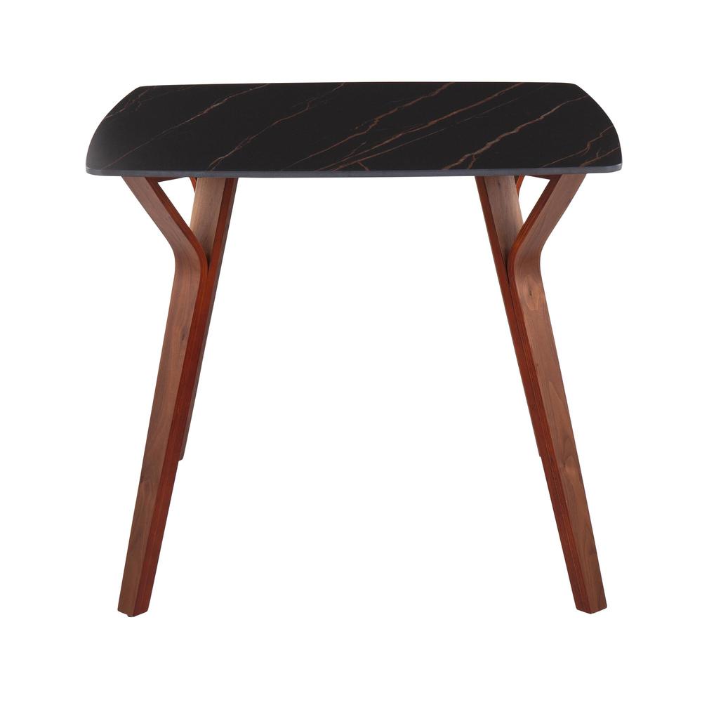 Walnut Wood, Black Textured Marble Folia Dinette Table. Picture 2
