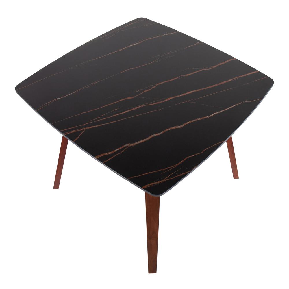 Walnut Wood, Black Textured Marble Folia Dinette Table. Picture 5