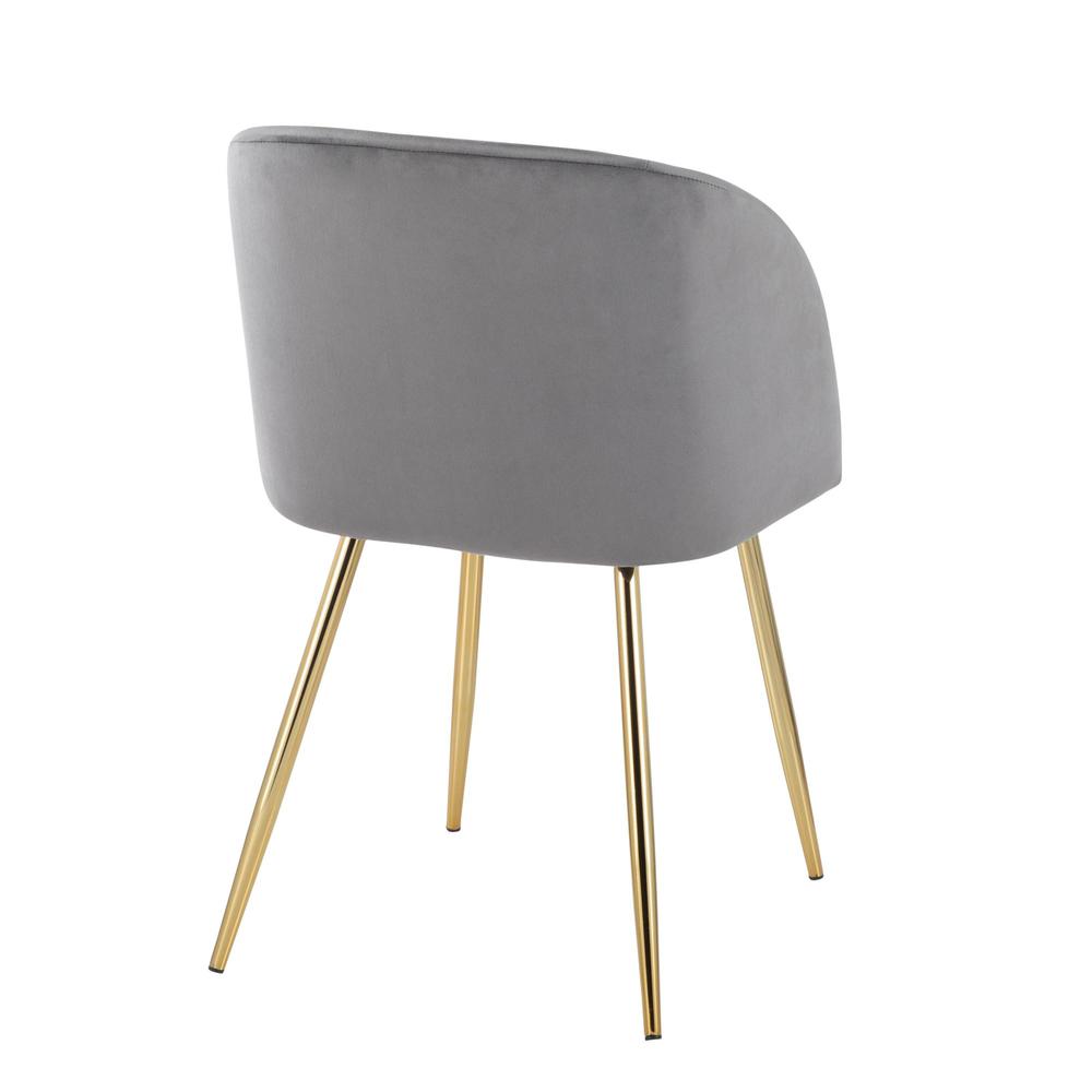 Gold Steel, Silver Velvet Fran Chair - Set of 2. Picture 4