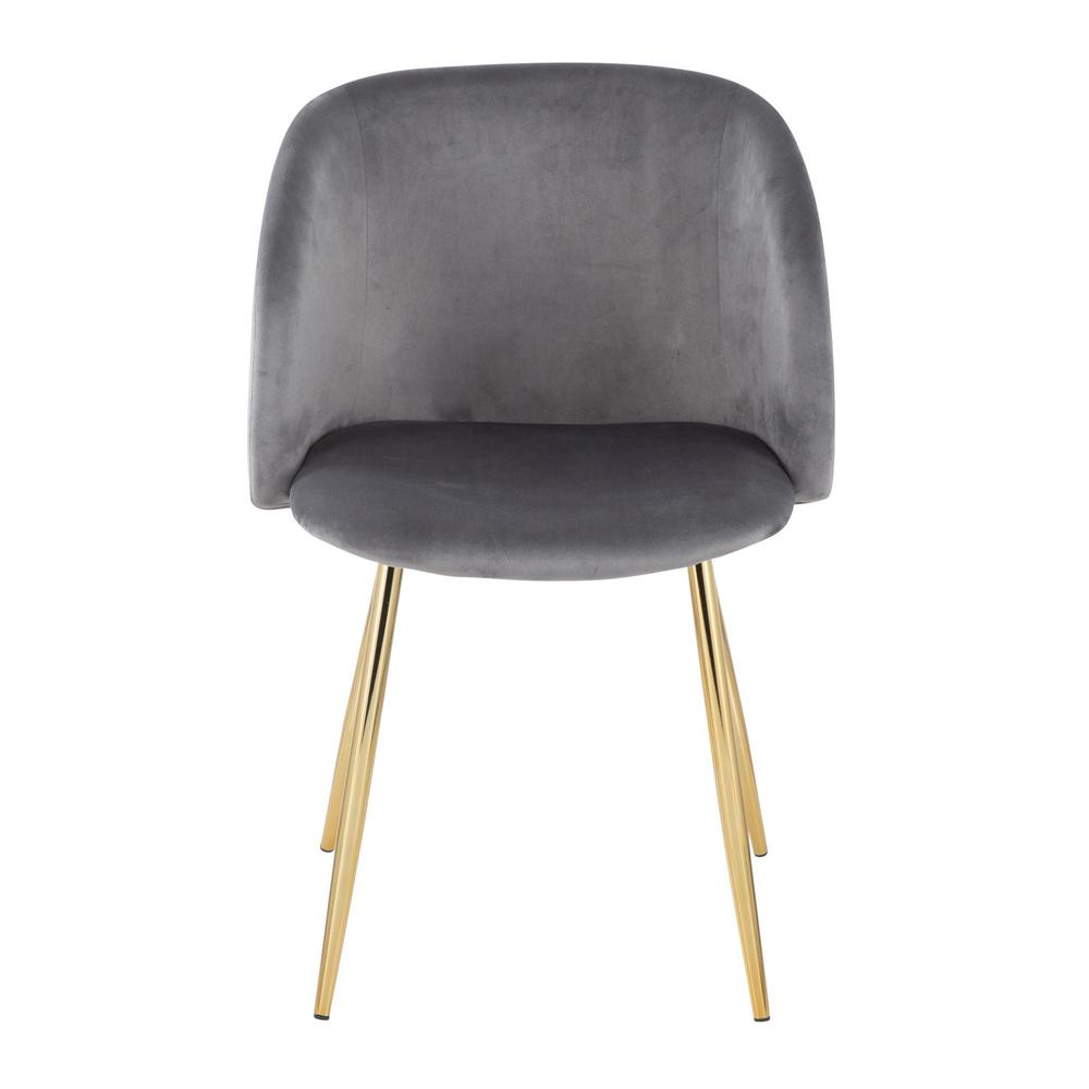 Gold Steel, Silver Velvet Fran Chair - Set of 2. Picture 6