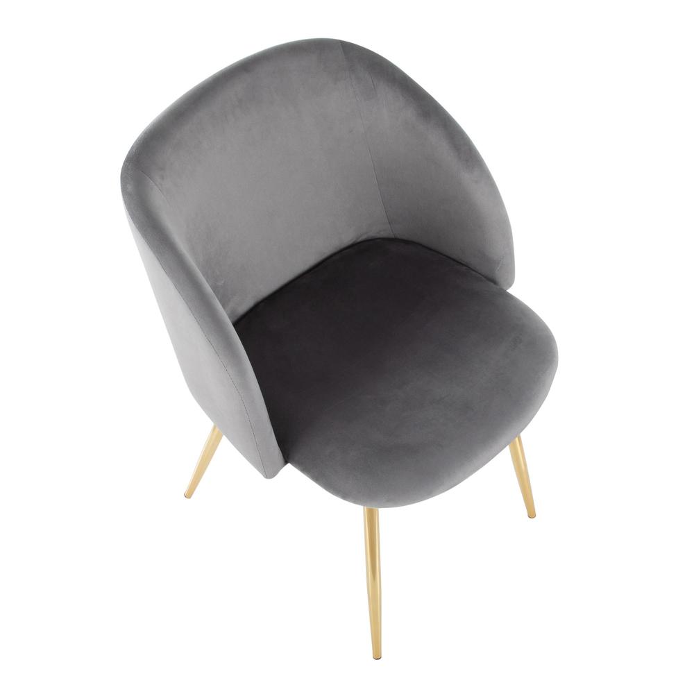 Gold Steel, Silver Velvet Fran Chair - Set of 2. Picture 7