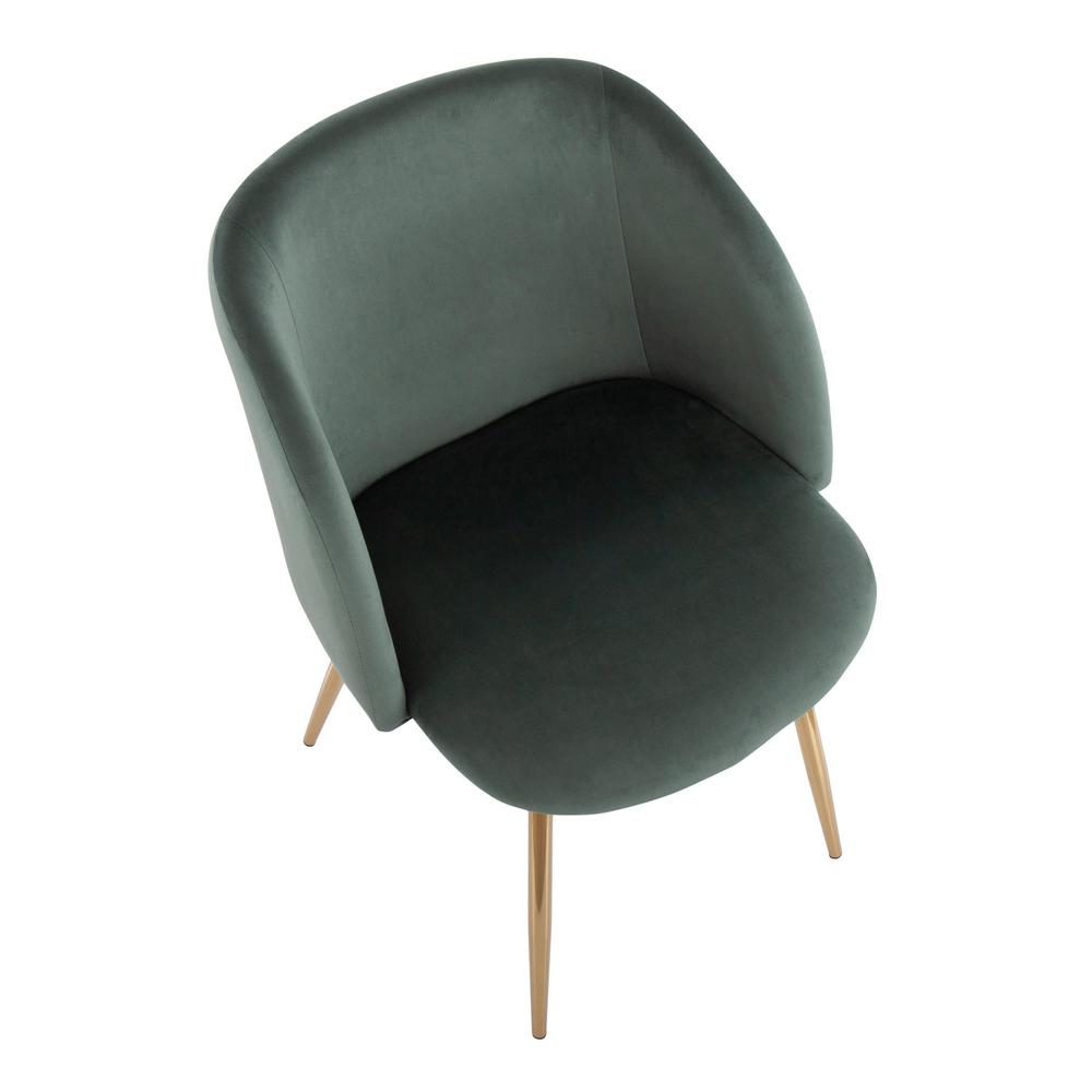 Gold Metal, Sage Green Velvet Fran Chair - Set of 2. Picture 7