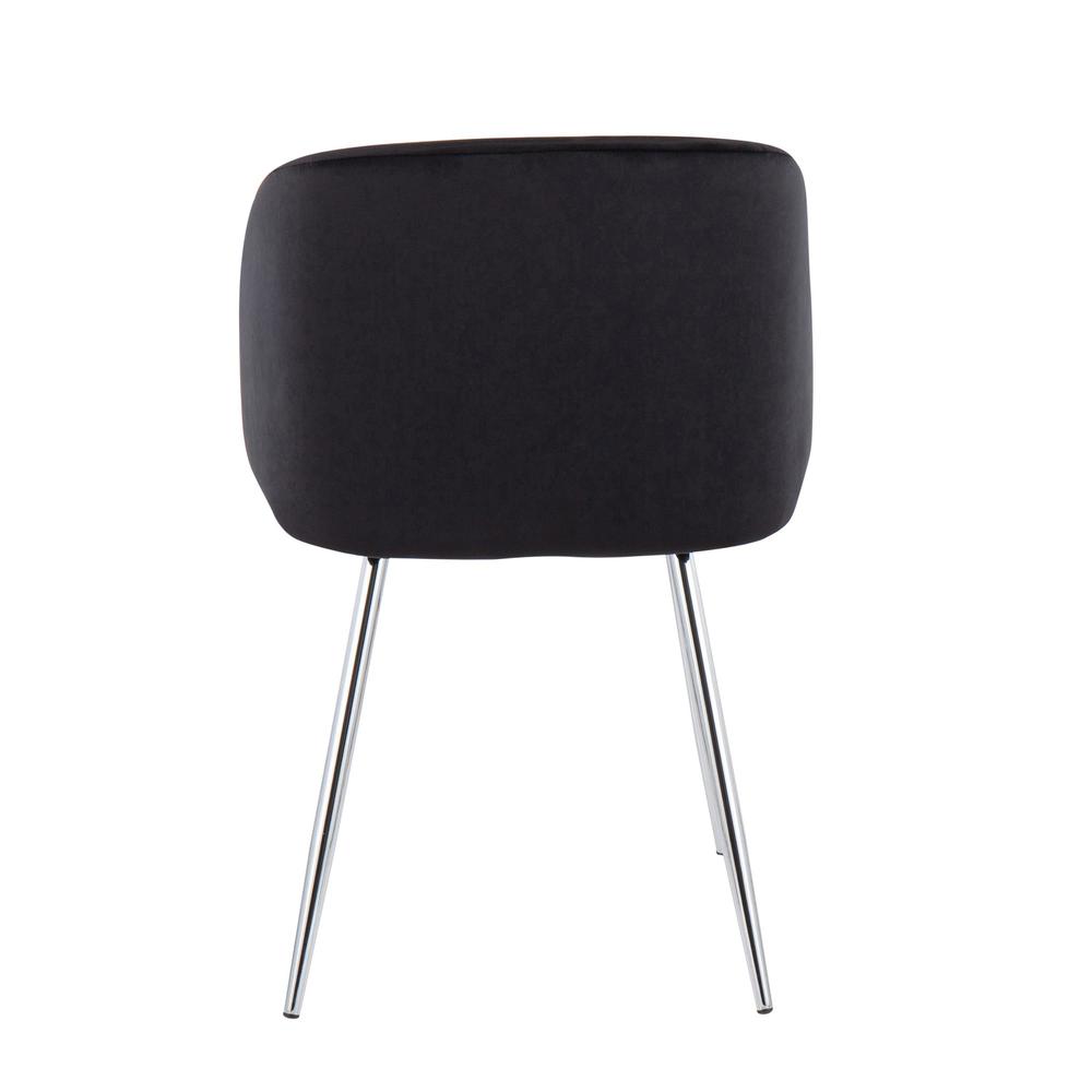 Chrome, Black Velvet Fran Chair - Set of 2. Picture 5