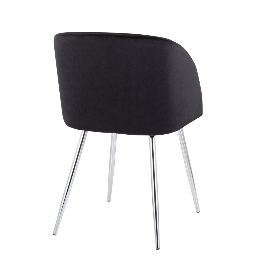 Chrome, Black Velvet Fran Chair - Set of 2. Picture 4