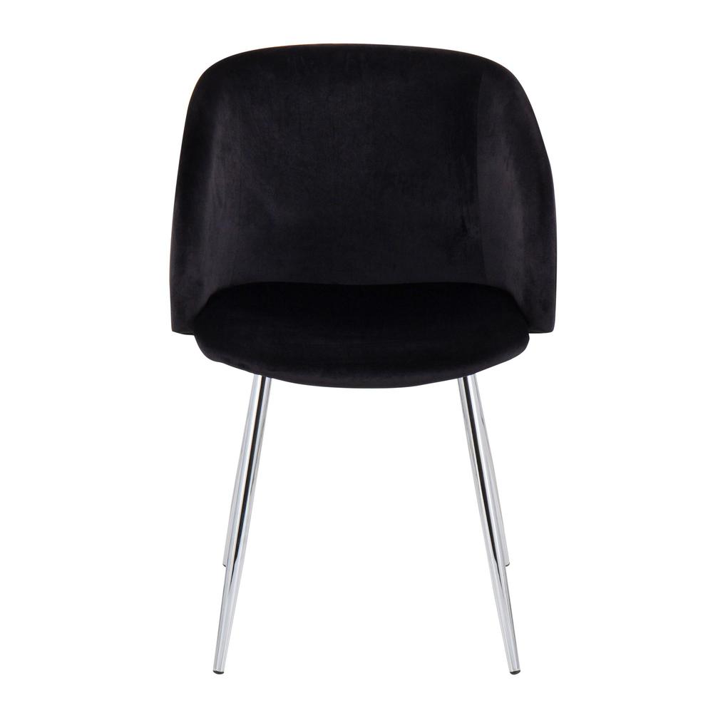 Chrome, Black Velvet Fran Chair - Set of 2. Picture 6