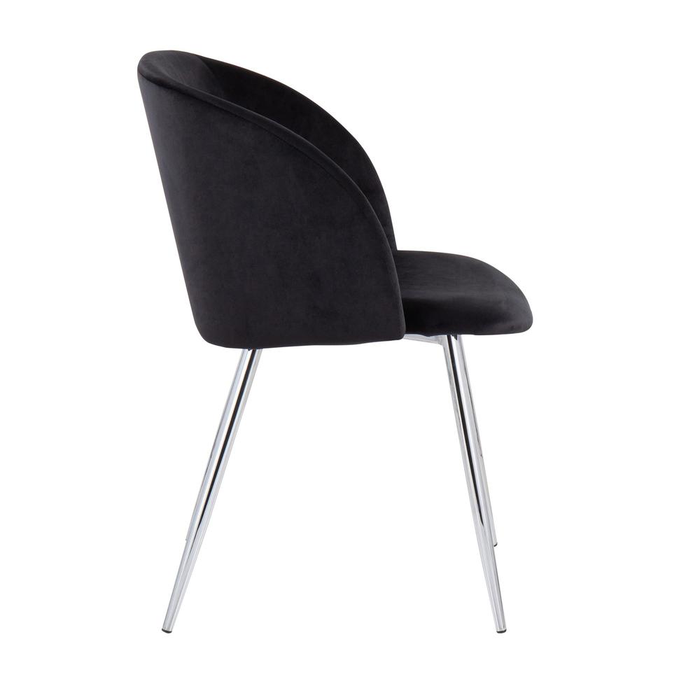 Chrome, Black Velvet Fran Chair - Set of 2. Picture 3