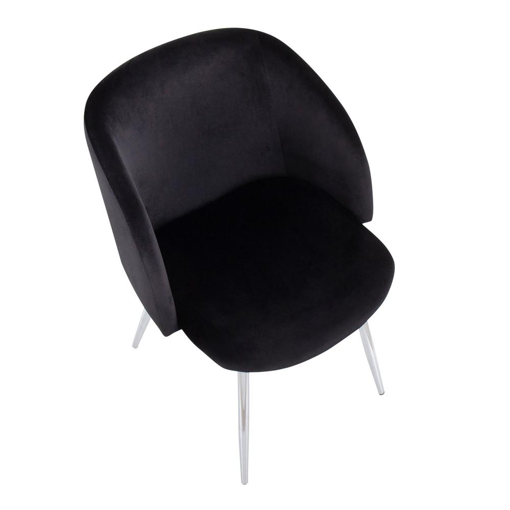 Chrome, Black Velvet Fran Chair - Set of 2. Picture 7
