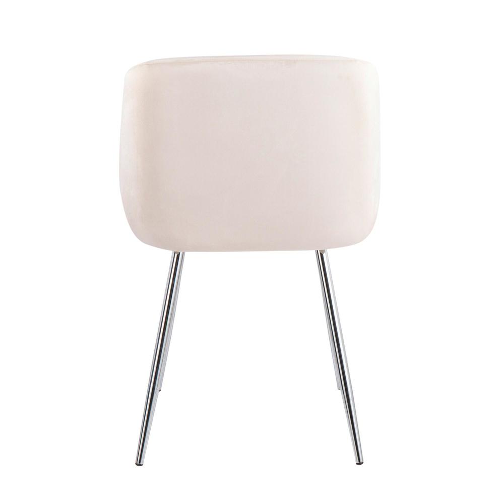 Chrome, Cream Velvet Fran Chair - Set of 2. Picture 5