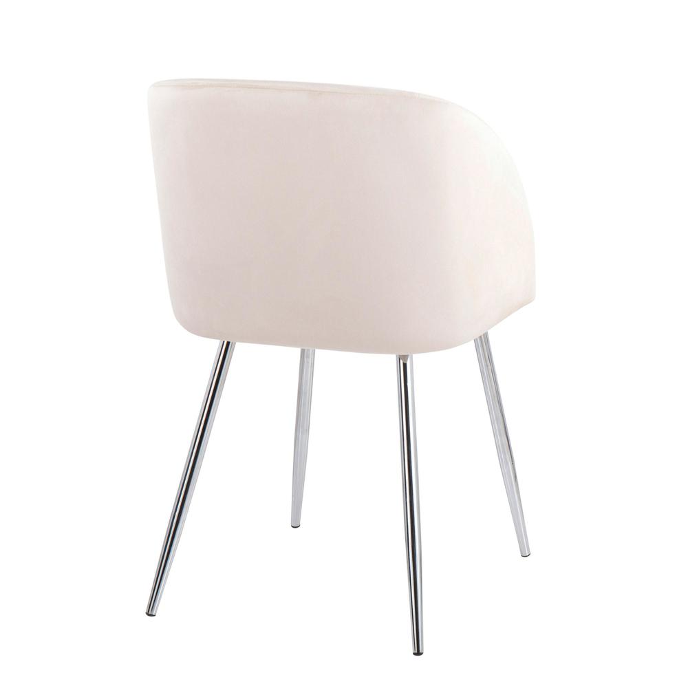 Chrome, Cream Velvet Fran Chair - Set of 2. Picture 4