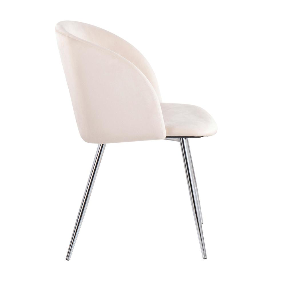 Chrome, Cream Velvet Fran Chair - Set of 2. Picture 3