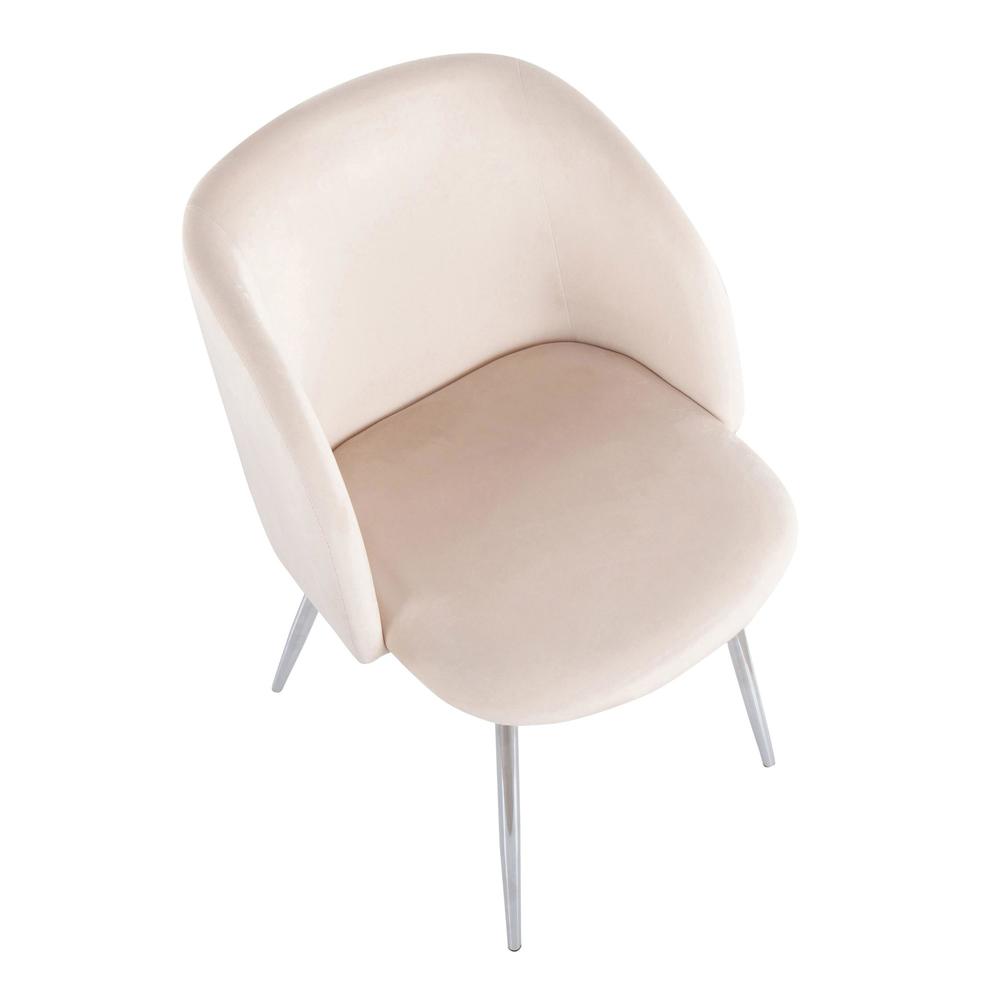 Chrome, Cream Velvet Fran Chair - Set of 2. Picture 7