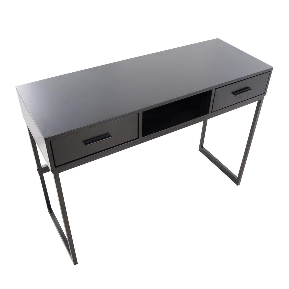 Black Metal, Black Wood Franklin Console Table. Picture 7