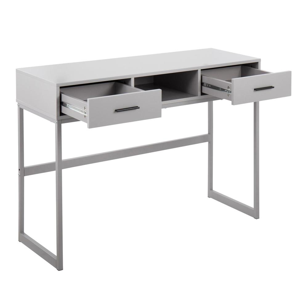 Grey Metal, Grey Wood Franklin Console Table. Picture 2