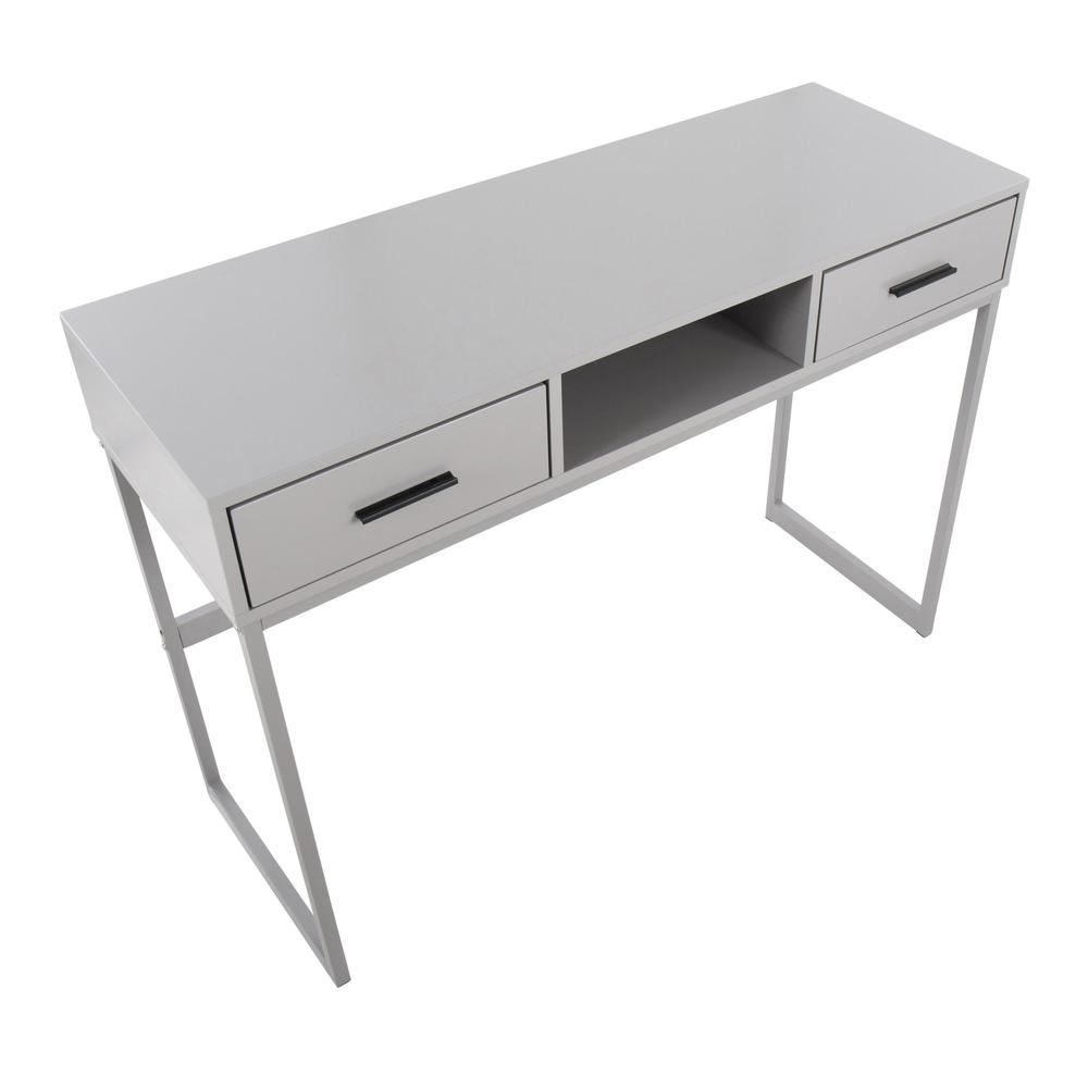 Grey Metal, Grey Wood Franklin Console Table. Picture 7