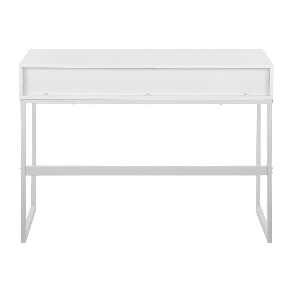White Metal, White Wood Franklin Console Table. Picture 5