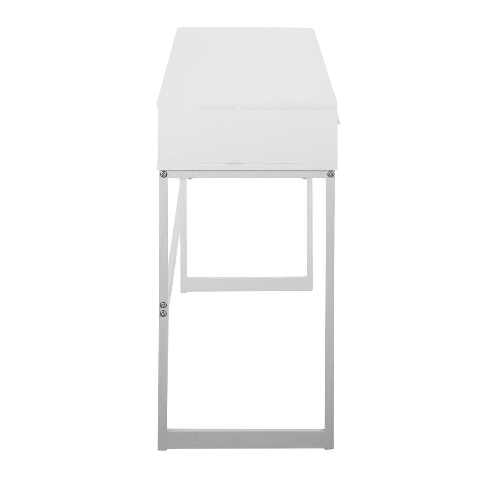 White Metal, White Wood Franklin Console Table. Picture 3