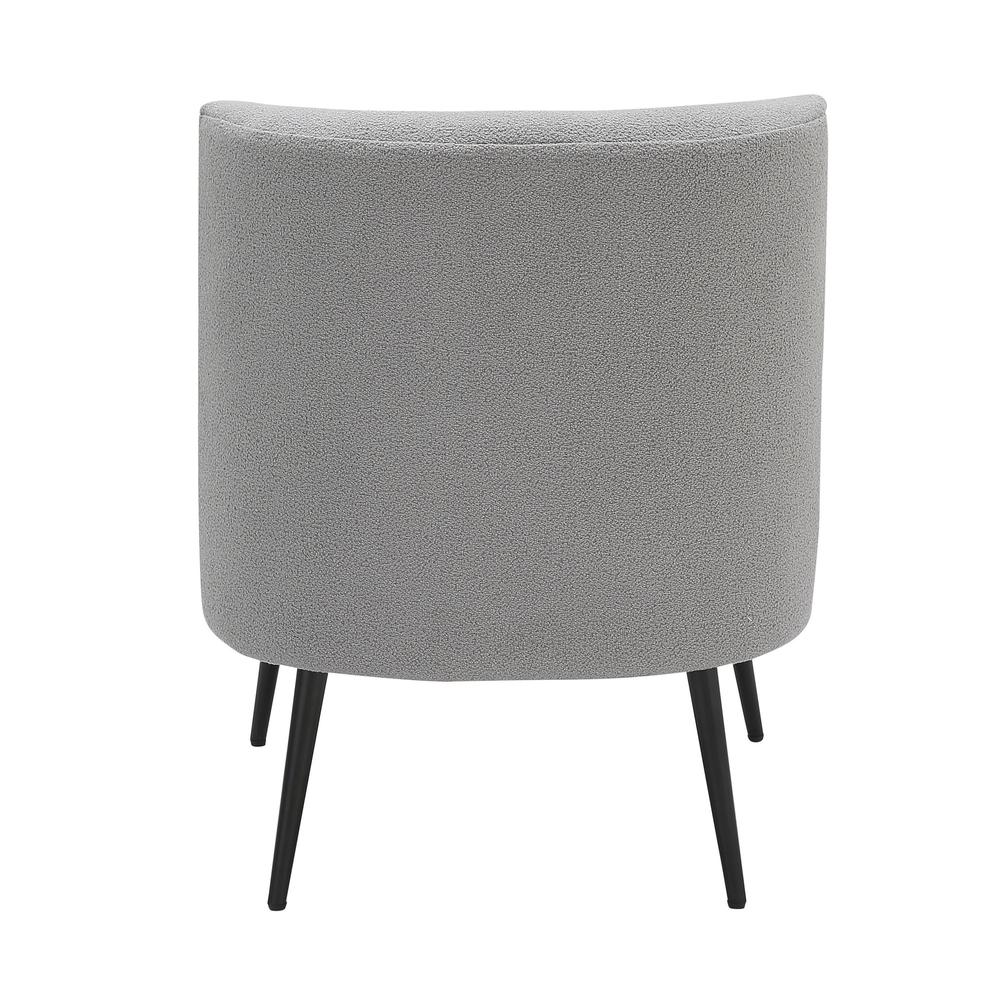 Black Metal, Light Grey Sherpa Fabric Fran Slipper Chair. Picture 4