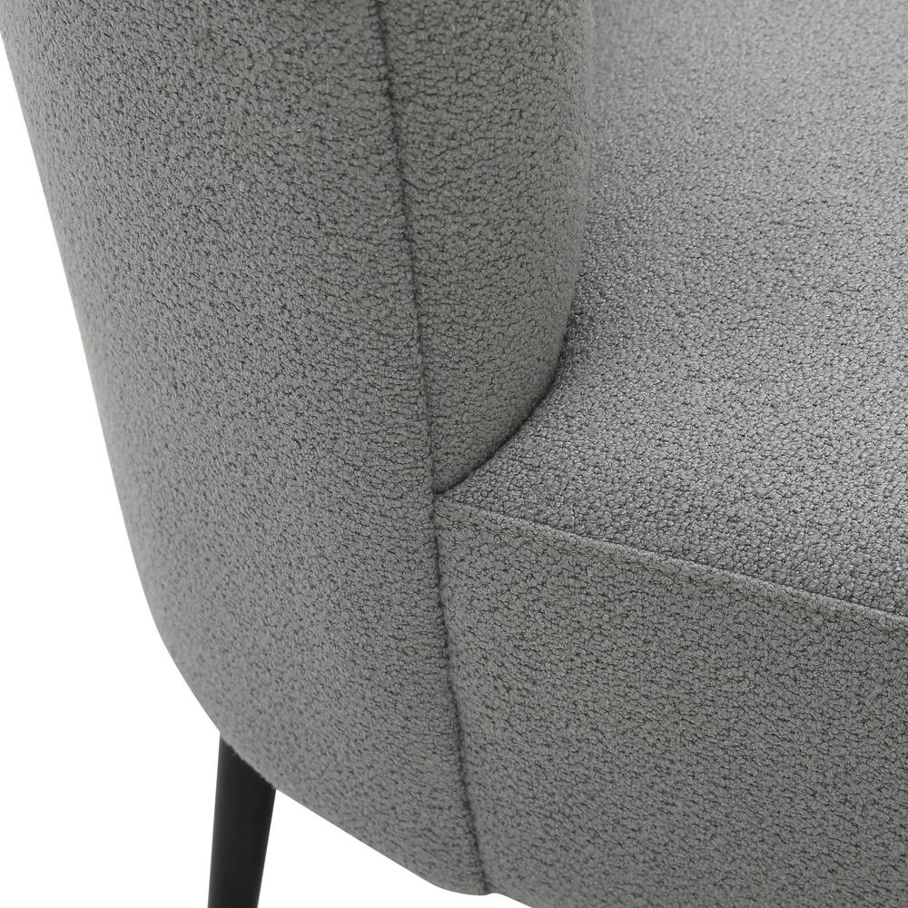 Black Metal, Light Grey Sherpa Fabric Fran Slipper Chair. Picture 7