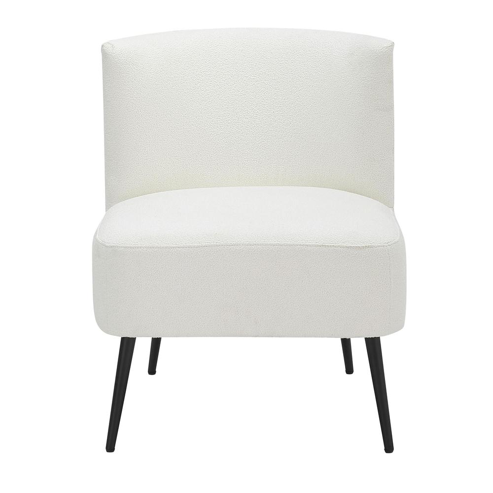 Black Metal, White Sherpa Fabric Fran Slipper Chair. Picture 5