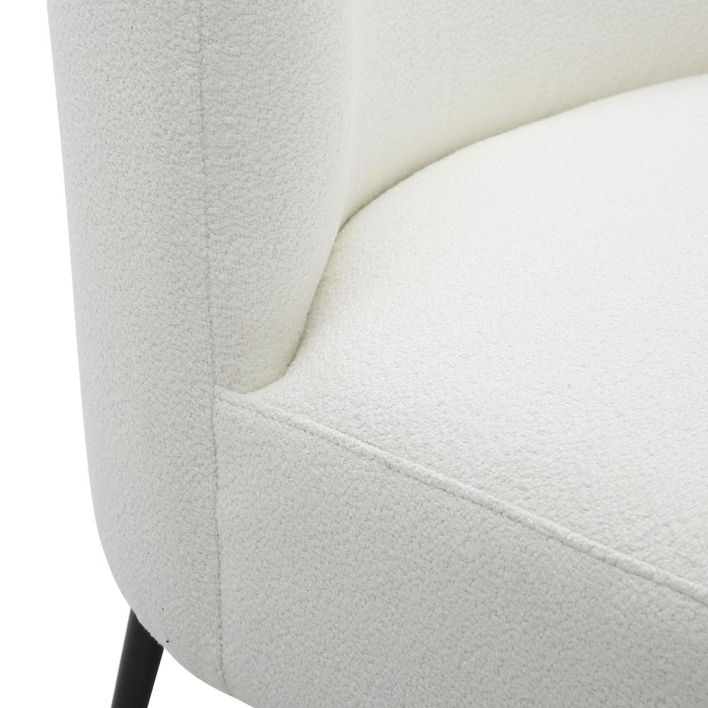 Black Metal, White Sherpa Fabric Fran Slipper Chair. Picture 8