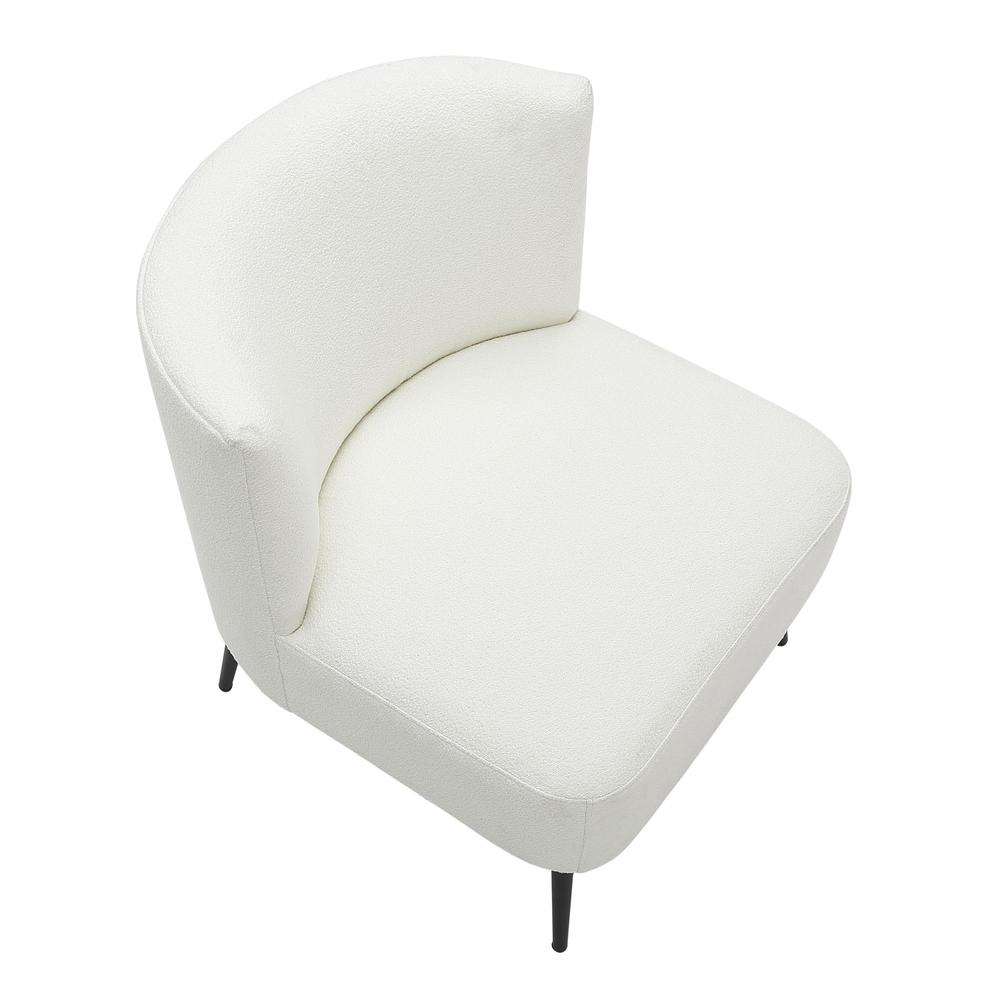 Black Metal, White Sherpa Fabric Fran Slipper Chair. Picture 6