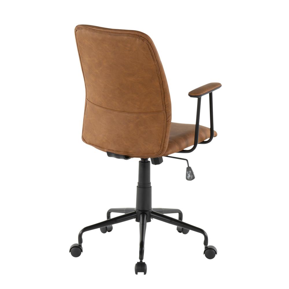 Black Metal, Brown PU Fredrick Office Chair. Picture 3