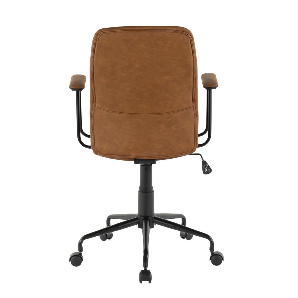 Black Metal, Brown PU Fredrick Office Chair. Picture 4